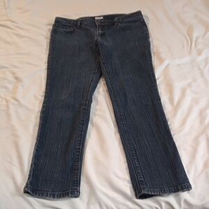Liz Claiborne Classic Women's Dark Blue Straight Leg Denim Jeans Size Petite 10